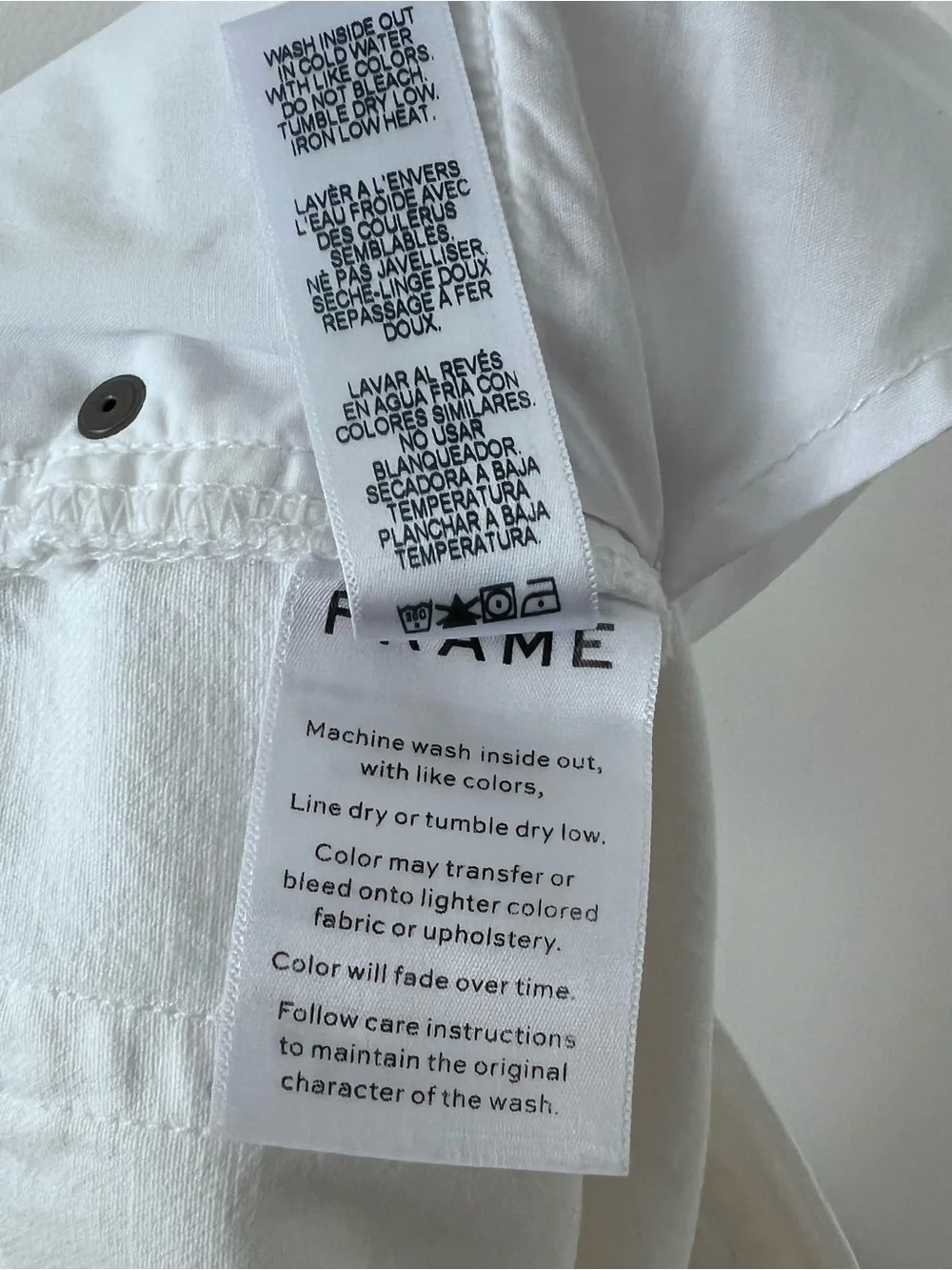 FRAME Denim Le High Oversized Cuffed Straight Leg White Jeans 31 NWT - Picture 10 of 11